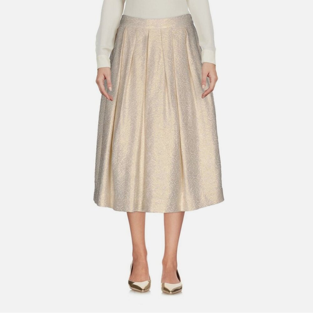 10 Crosby Derek Lam Gold Midi Skirt